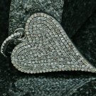 Natural Pave Diamond Heart Pendant 925 Silver Heart Shape Pendant Special Gift. Natural Pave Diamond Heart Pendant 925 Silver Heart Shape Pendant Special Gift.