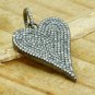 Natural Pave Diamond Heart Pendant 925 Silver Heart Shape Pendant Special Gift.