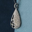 Natural Diamond Drop Pendant 925 Sterling Silver Drop Necklace Birthday Gift. Natural Diamond Drop Pendant 925 Sterling Silver Drop Necklace Birthday Gift.