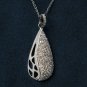 Natural Diamond Drop Pendant 925 Sterling Silver Drop Necklace Birthday Gift.