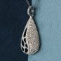 Natural Diamond Drop Pendant 925 Sterling Silver Drop Necklace Birthday Gift.