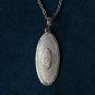 Natural Diamond Oval Pendant 925 Sterling Silver Oval Textured Necklace Jewelry.