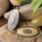 Natural Diamond Oval Pendant 925 Sterling Silver Oval Textured Necklace Jewelry.