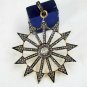 Antique Sunburst Designer Polki Diamond Pendant Rosecut Diamond 925 Silver Charm
