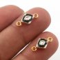 Double Bail Connector Polki Diamond Rhombus Connector 925 Silver Diamond Pendant