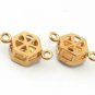 Double Bail Connector Polki Diamond Hexagon Connector 925 Silver Diamond Pendant
