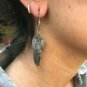 Wing Charm Earring Pave Diamond 925 Silver Diamond Charm Earring For Christmas.