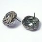 Pave Diamond Spiral Stud Earring 925 Silver Diamond Stud Earring Valentines Gift
