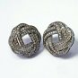 Pave Diamond Spiral Stud Earring 925 Silver Diamond Stud Earring Valentines Gift
