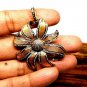 Pave Diamond Sunflower Pendant 925 Silver Diamond Pendant