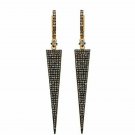 Pave Diamond Earrings 925 Sterling Silver spike dangle Earring For Women Girls. Pave Diamond Earrings 925 Sterling Silver spike dangle Earring For Women Girls.