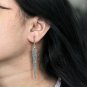 Pave Diamond Earrings 925 Sterling Silver spike dangle Earring For Women Girls.