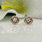 Minimalist Round Diamond Earring 14k Solid Gold Women Anniversary Gift Charm.