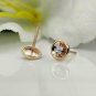 Minimalist Round Diamond Earring 14k Solid Gold Women Anniversary Gift Charm.