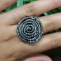 Pave Diamond Spiral Ring 925 Silver Swirl Ring Jewelry Anniversary Ring Gift.