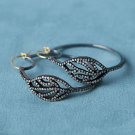 Natural Diamond Hoop Earring 925 Solid Silver Victorian Era Earring Jewelry Gift Natural Diamond Hoop Earring 925 Solid Silver Victorian Era Earring Jewelry Gift