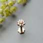 Genuine Diamond Flower Nose Piercing 14k Gold Ear Nose Floral Body Piercing.