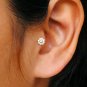 Genuine Diamond Flower Nose Piercing 14k Gold Ear Nose Floral Body Piercing.