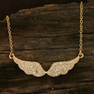 Pave Diamond Flying Wing Pendant 14k Gold Angel Wing Pendant Fine Jewelry Gifts.