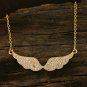 Pave Diamond Flying Wing Pendant 14k Gold Angel Wing Pendant Fine Jewelry Gifts.