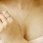 Diamond Cluster Heart Necklace 14k Solid Gold Tiny Heart Necklace Proposal Gift.