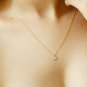 Diamond Cluster Heart Necklace 14k Solid Gold Tiny Heart Necklace Proposal Gift.