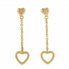 Dainty Heart Shape Drop&Dangle Earrings 14k Solid Gold Bezel Set Diamond Jewelry Dainty Heart Shape Drop&Dangle Earrings 14k Solid Gold Bezel Set Diamond Jewelry