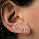 Diamond Single Love Ear Crawler 14k Solid Gold Women Anniversary Gift Jewelry. Diamond Single Love Ear Crawler 14k Solid Gold Women Anniversary Gift Jewelry.