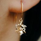 Floral 14k Gold Diamond Drop Dangle Earring Delicate Ear Wire Bridal Jewelry. Floral 14k Gold Diamond Drop Dangle Earring Delicate Ear Wire Bridal Jewelry.