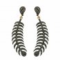 Pave Diamond Feather Earring 925 Silver&14k Gold Diamond Feather Earring.