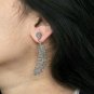 Pave Diamond Feather Earring 925 Silver&14k Gold Diamond Feather Earring.