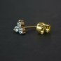 Three Diamond Ear Stud 14k Solid Gold Dainty Body Piercing Jewelry Diamond Stud.