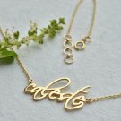 14k Solid Gold Personalised Name Necklace Custom Name Dainty Cable Chain Jewelry