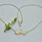 14k Solid Gold Personalised Name Necklace Custom Name Dainty Cable Chain Jewelry