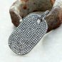 Diamond Dog Tag Pendant 925 Silver Diamond Jewelry Unisex BFF Special Necklace.