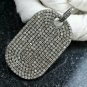 Diamond Dog Tag Pendant 925 Silver Diamond Jewelry Unisex BFF Special Necklace.