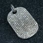 Diamond Dog Tag Pendant 925 Silver Diamond Jewelry Unisex BFF Special Necklace.