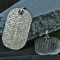 Diamond Dog Tag Pendant 925 Silver Diamond Jewelry Unisex BFF Special Necklace.