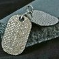 Diamond Dog Tag Pendant 925 Silver Diamond Jewelry Unisex BFF Special Necklace.