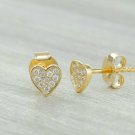 Diamond Mini Heart Studs Earrings 14k Solid Gold Cluster Heart Pave Setting Stud Diamond Mini Heart Studs Earrings 14k Solid Gold Cluster Heart Pave Setting Stud