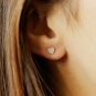 Diamond Mini Heart Studs Earrings 14k Solid Gold Cluster Heart Pave Setting Stud