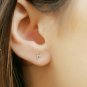 Diamond Lightning Bolt Earring Solid 14k Gold Zigzag Thunder Ear Studs Jewelry.