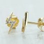 Diamond Lightning Bolt Earring Solid 14k Gold Zigzag Thunder Ear Studs Jewelry.