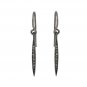 Real Pave Diamond Spike Bar Dangle Hook Earrings Solid 925 Sterling Silver.