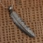 Pave Diamond Feather Pendant Findings 925 Sterling Silver Necklace For Women Men