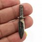 Knife Charm 925 Silver Pave Diamond Pendant Charm Jewelry Findings.