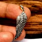 Wing Charm Pendant Pave Diamond 925 Silver Diamond Charm Pendant For Christmas. Wing Charm Pendant Pave Diamond 925 Silver Diamond Charm Pendant For Christmas.