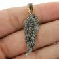 Wing Charm Pendant Pave Diamond 925 Silver Diamond Charm Pendant For Christmas.