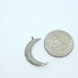 Crescent Moon Charm Necklace Pave Diamond 925 Silver Charm Diamond Pendant.