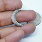 Crescent Moon Charm Necklace Pave Diamond 925 Silver Charm Diamond Pendant.